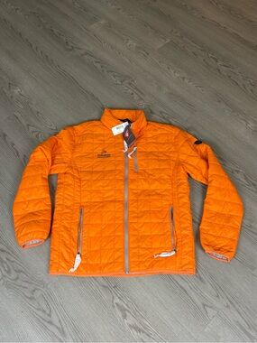 NEW Cutter & Buck Men's Orange Quilted Puffer Jacket